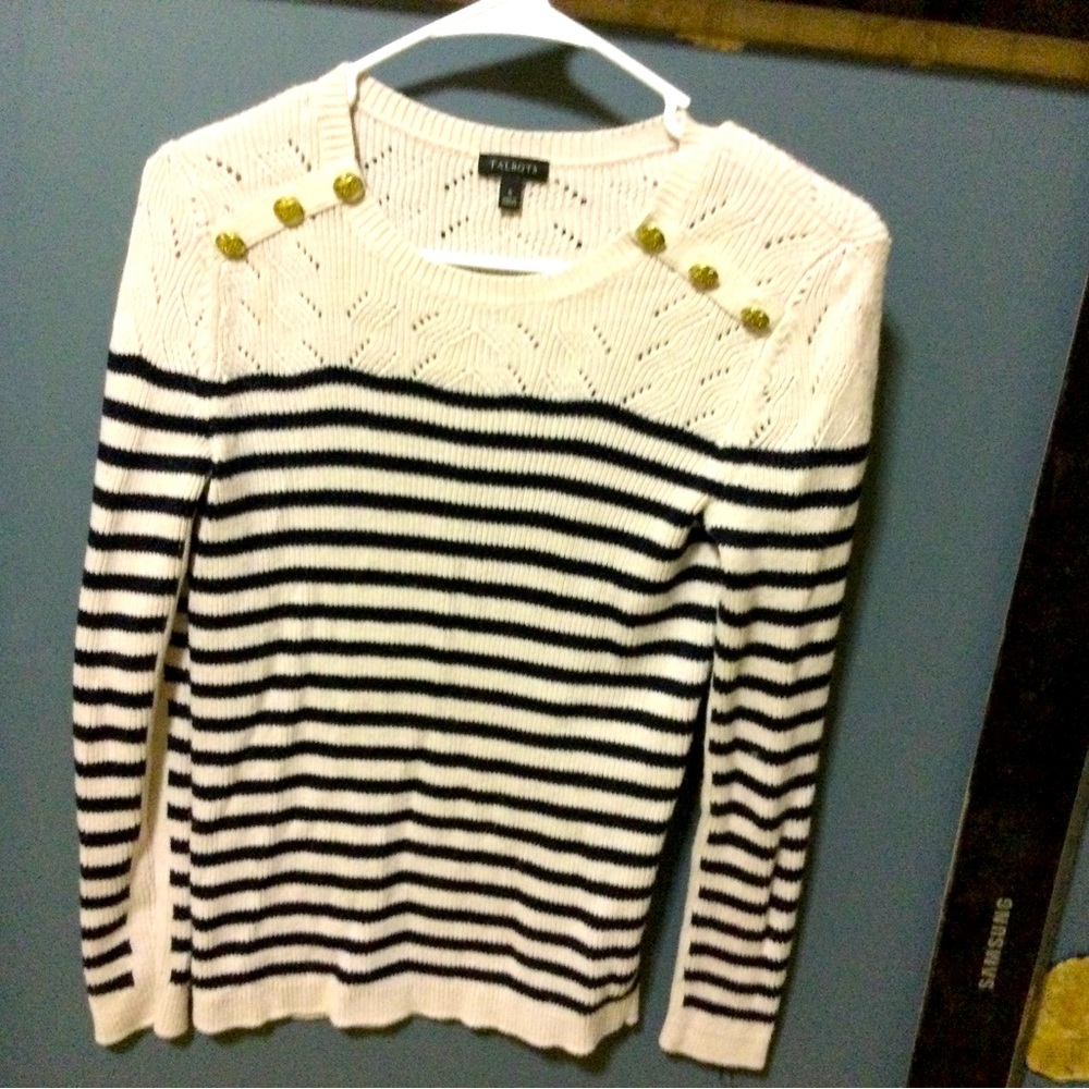 Worn only twice. Black and white Talbot sweater